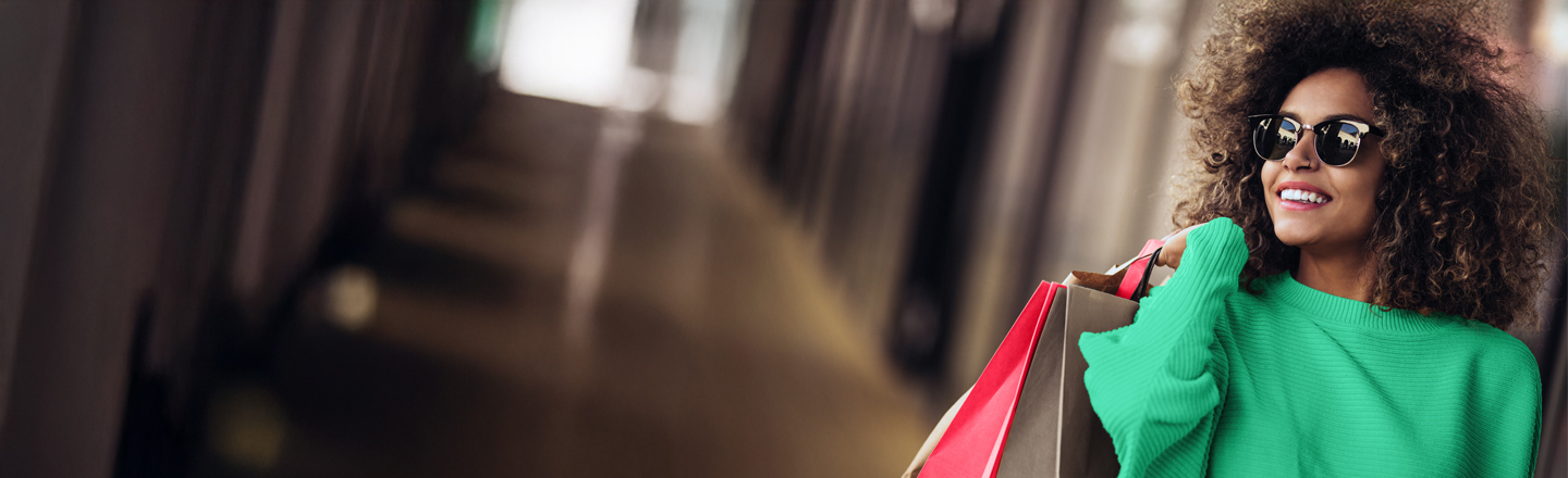 Woman holding shopping bag